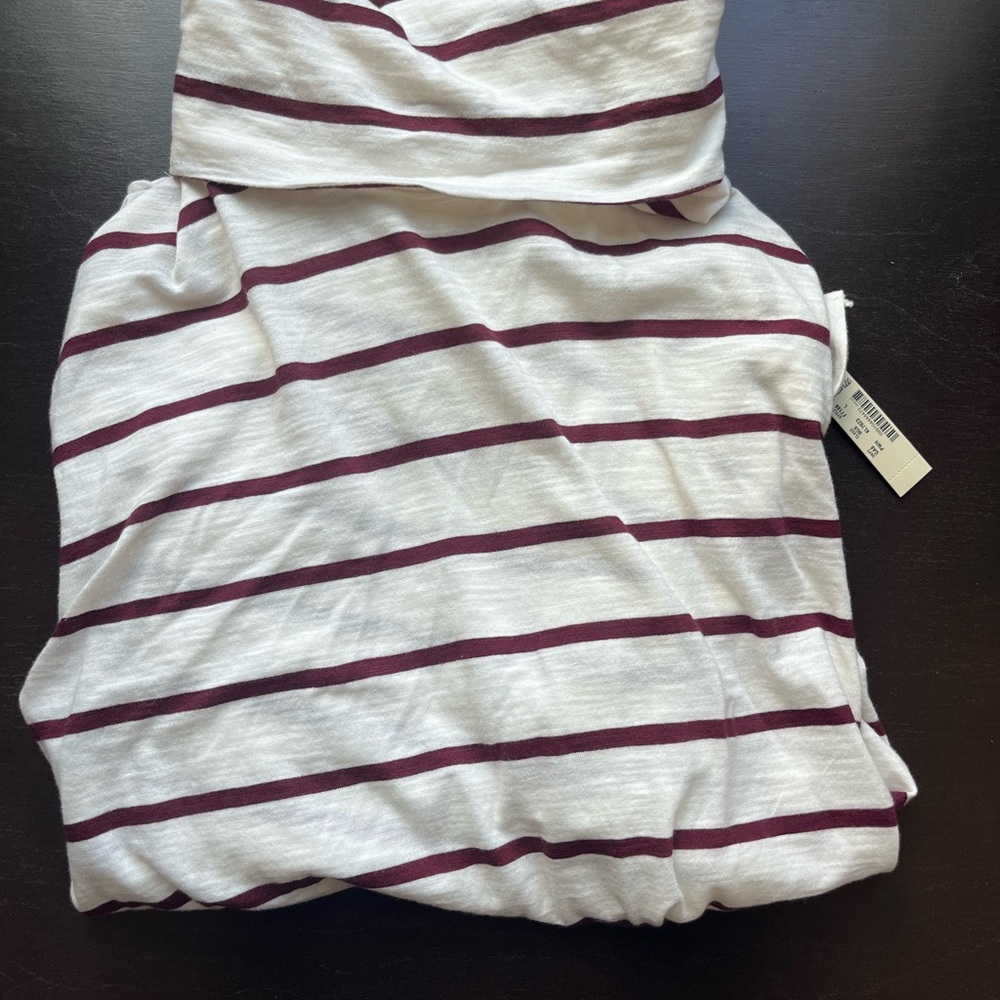 Madewell Whisper Cotton Turtleneck in White and Burgundy
